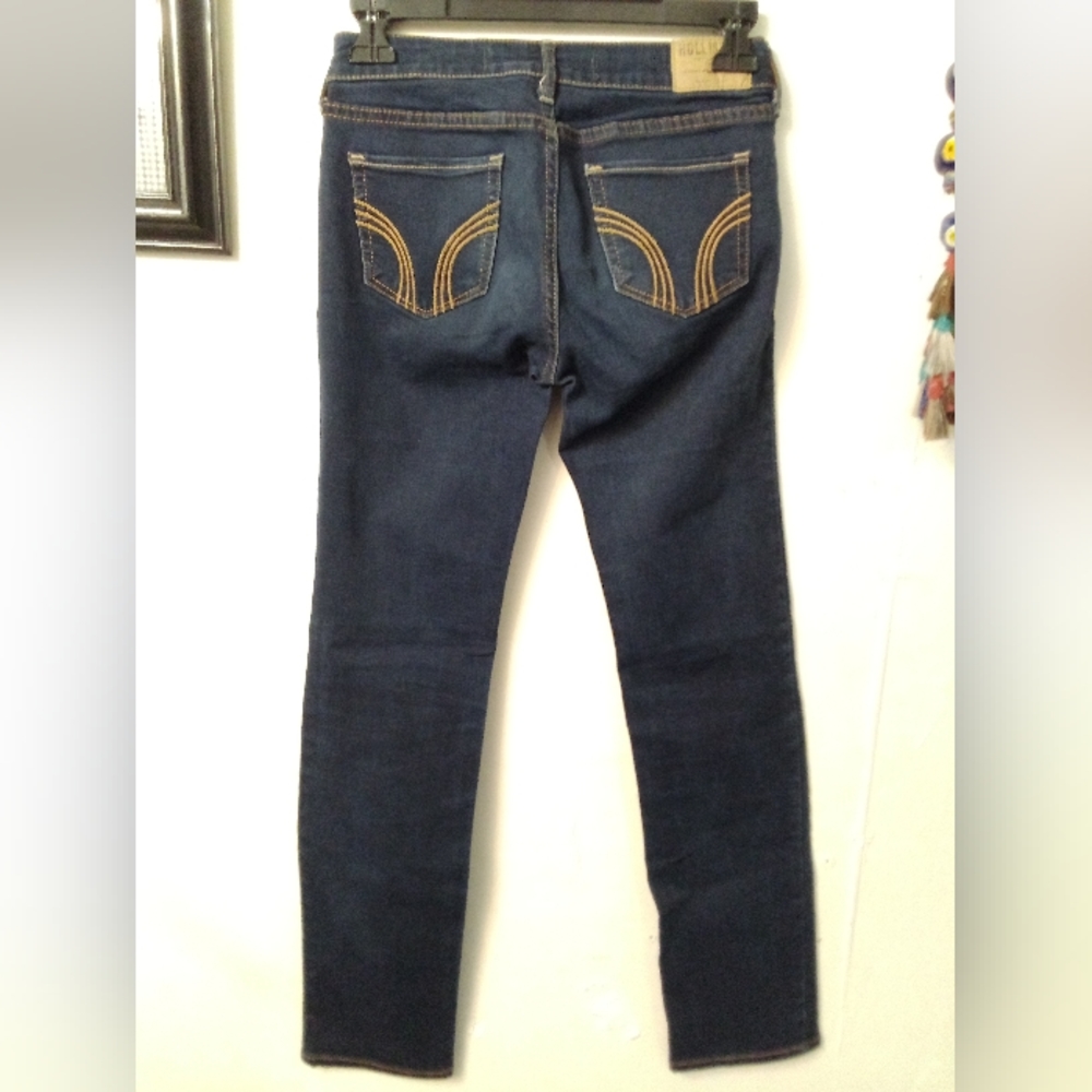 Y2K BIKERCORE 80's DARK WASH DENIM SKINNY JEANS SIZE 1 PANTS